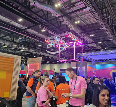 The conference floor at AWS Summit
